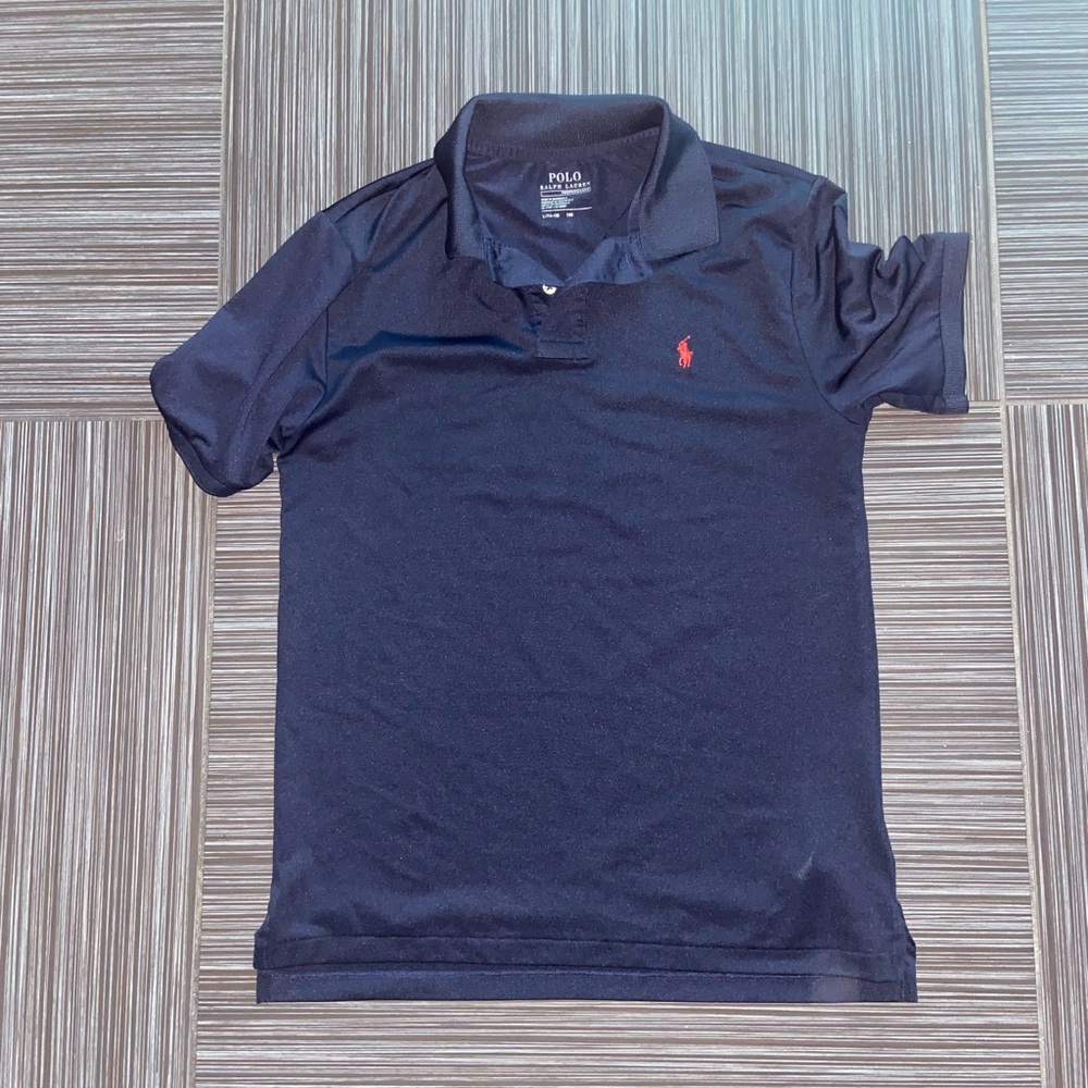 Polo shirt boy’s Ralph Lauren performance navy blue size 14-16 large